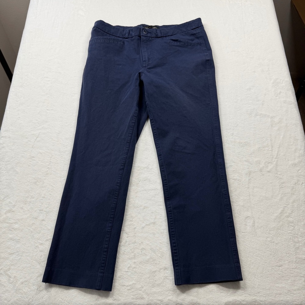 Banana Republic Sloan Trousers Womens 6 Navy Blue Good Slim Fit Cotton Blend
